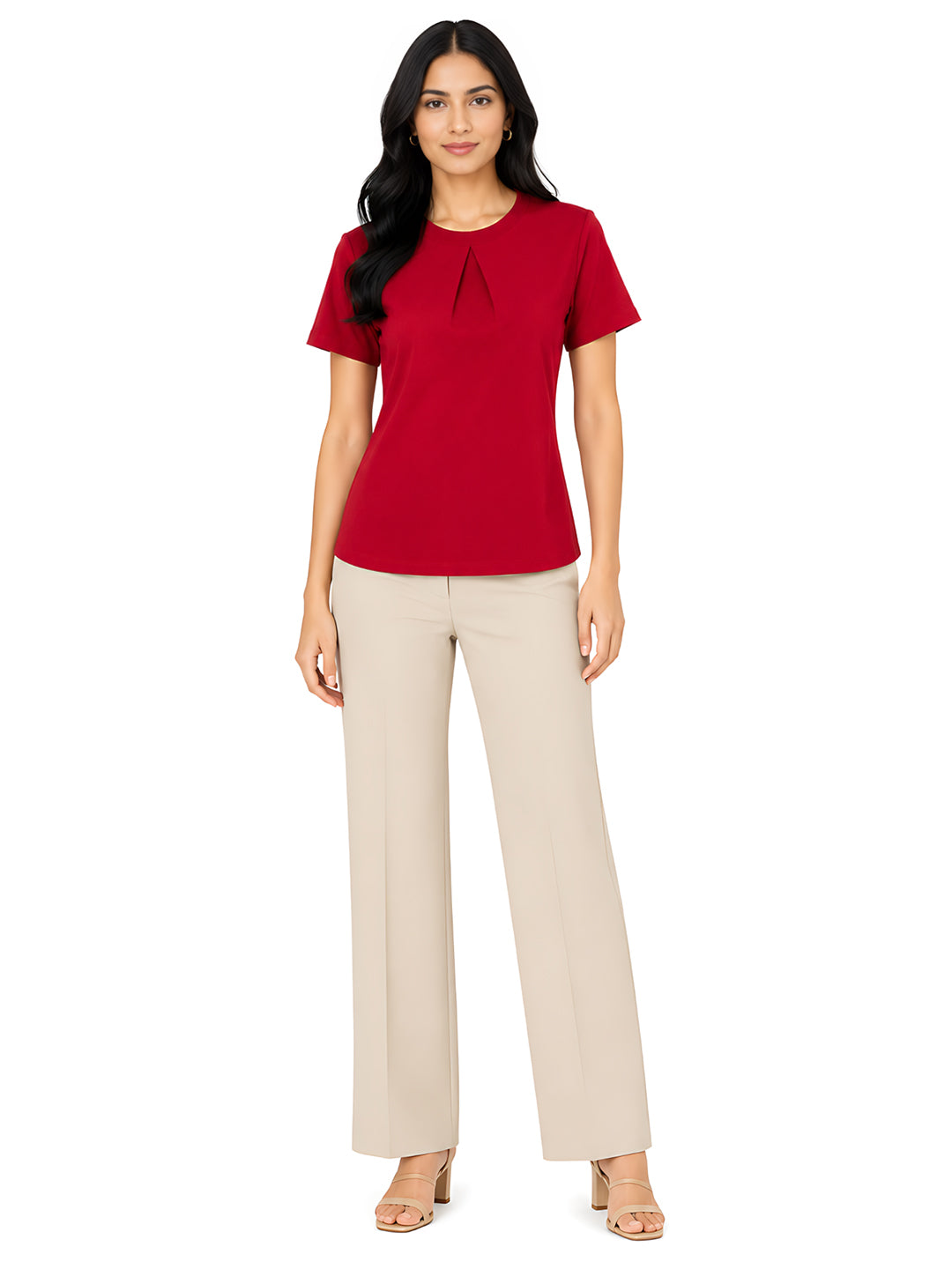 Red Plain Short Top