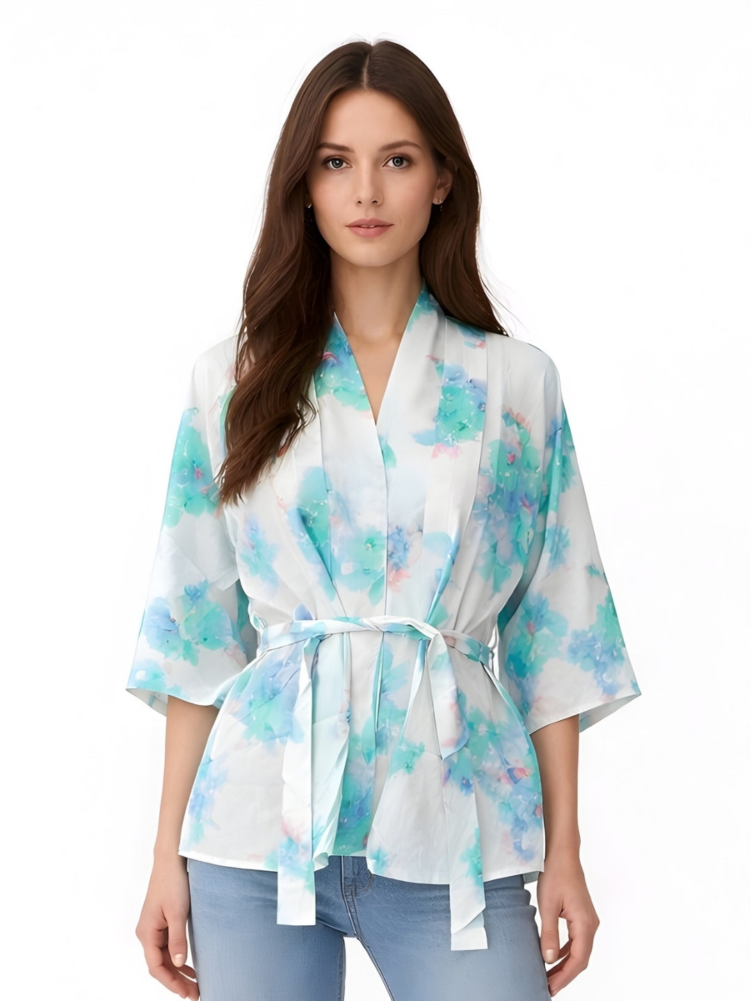 Blue Floral Short Top