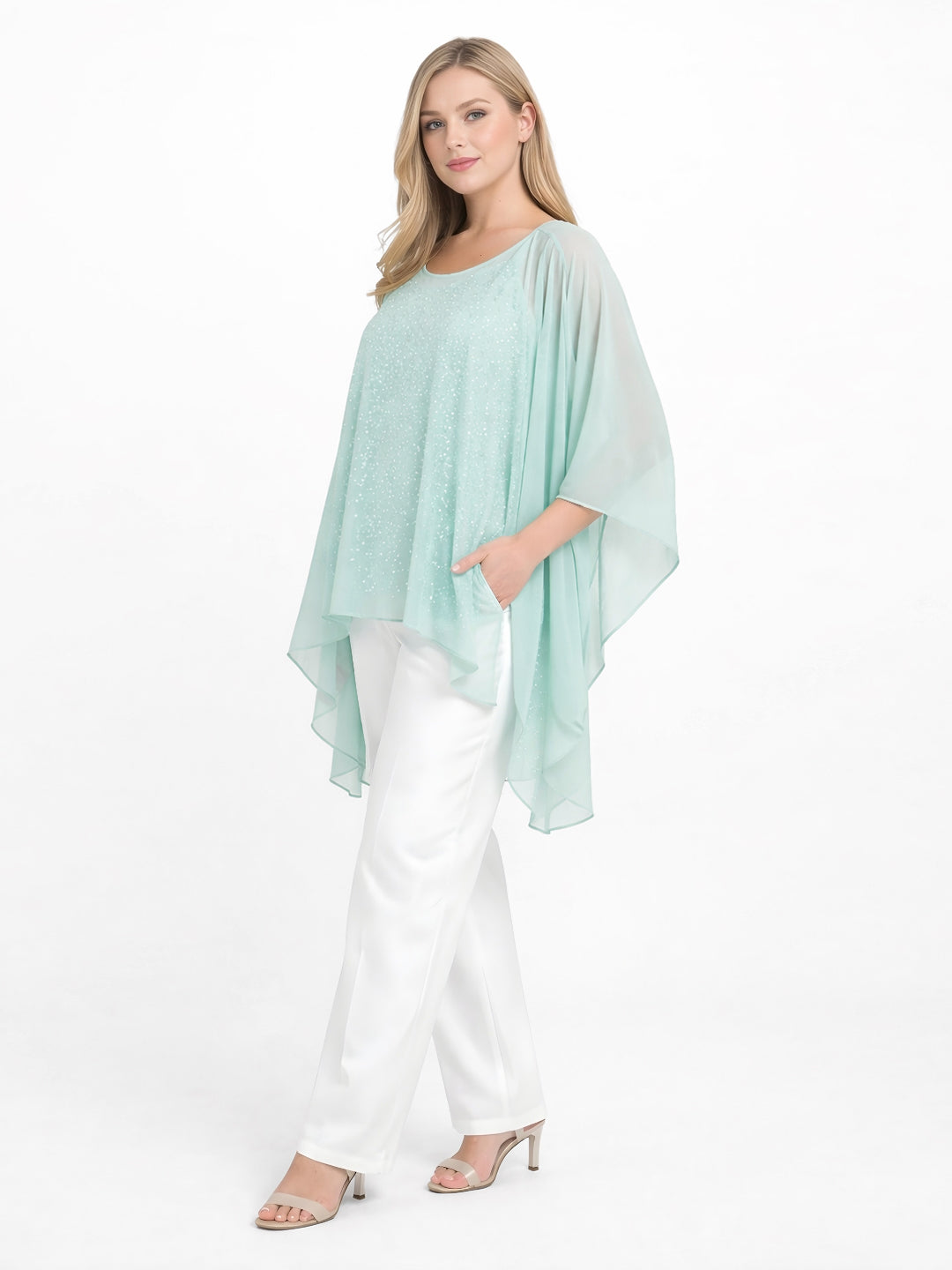 Mint Colored Solid Relaxed Fit Top