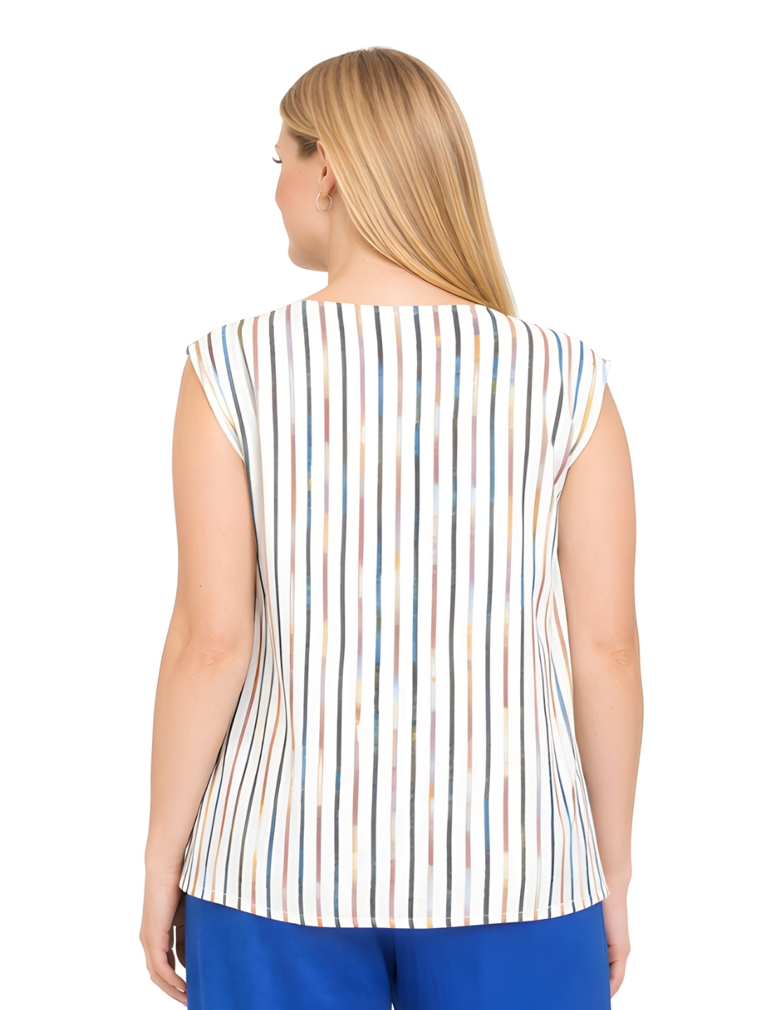 White Stripes Short Sleeves Top