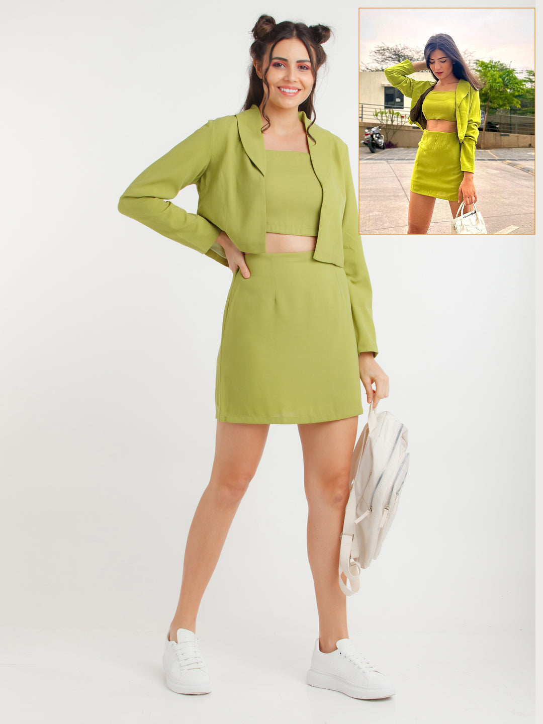 Green Solid Co-ord Set