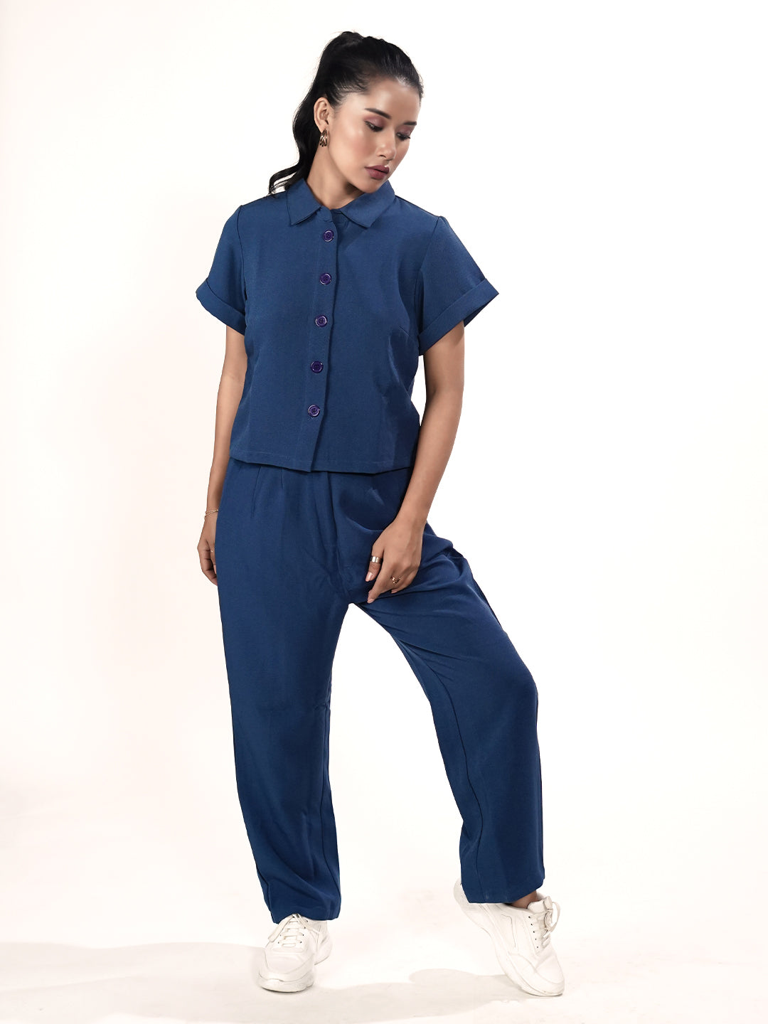 Blue Solid Co-Ord Set