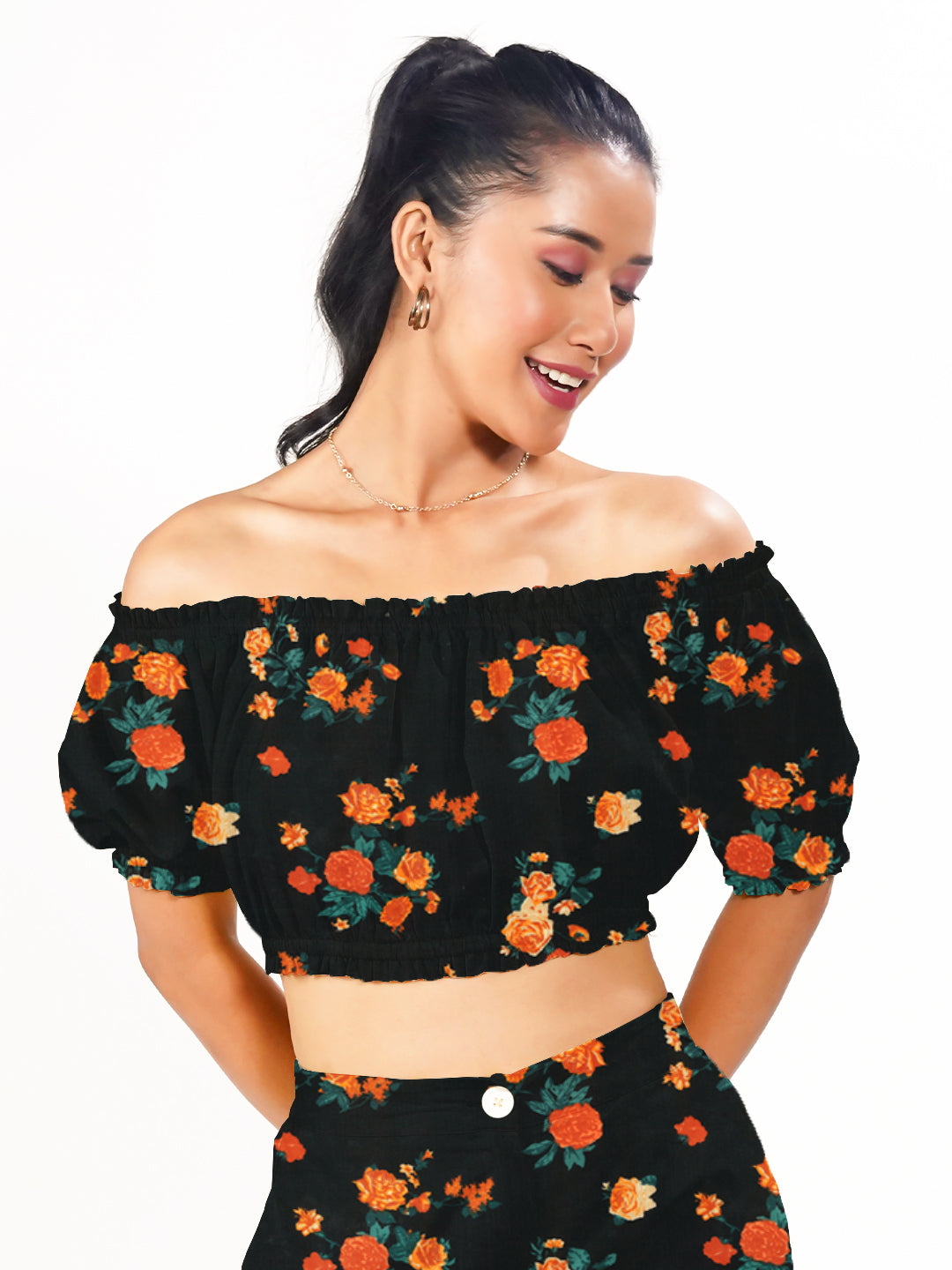 Black Floral Top