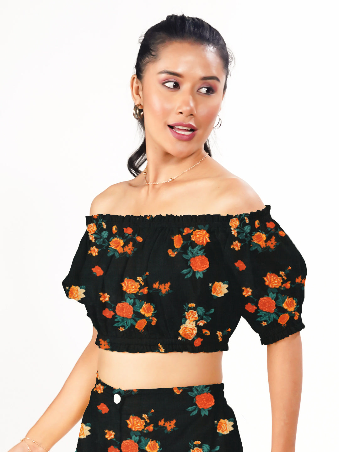 Black Floral Top