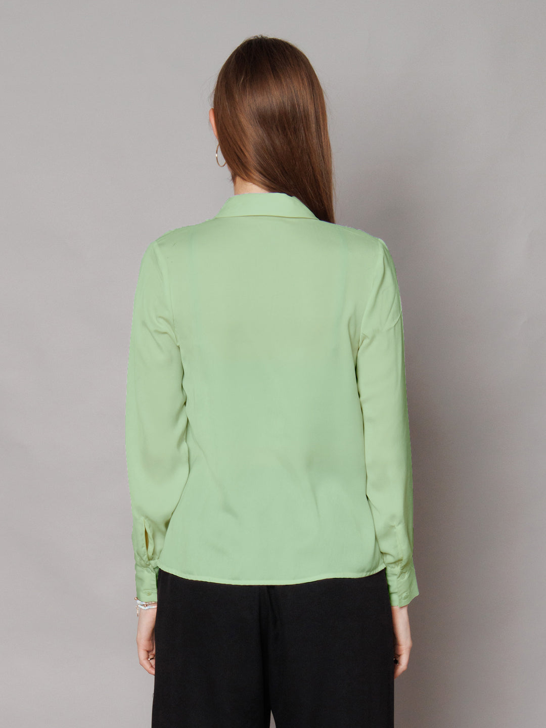 Solid Mint Gathered Shirt