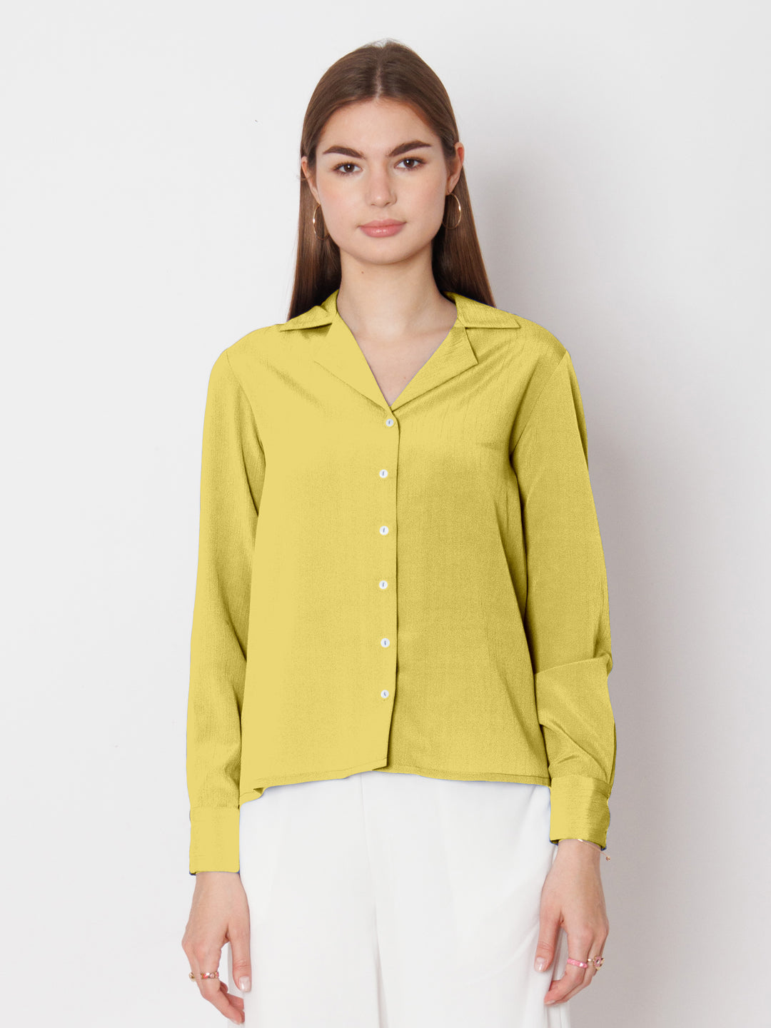 Solid Yellow Buttoned Shirt