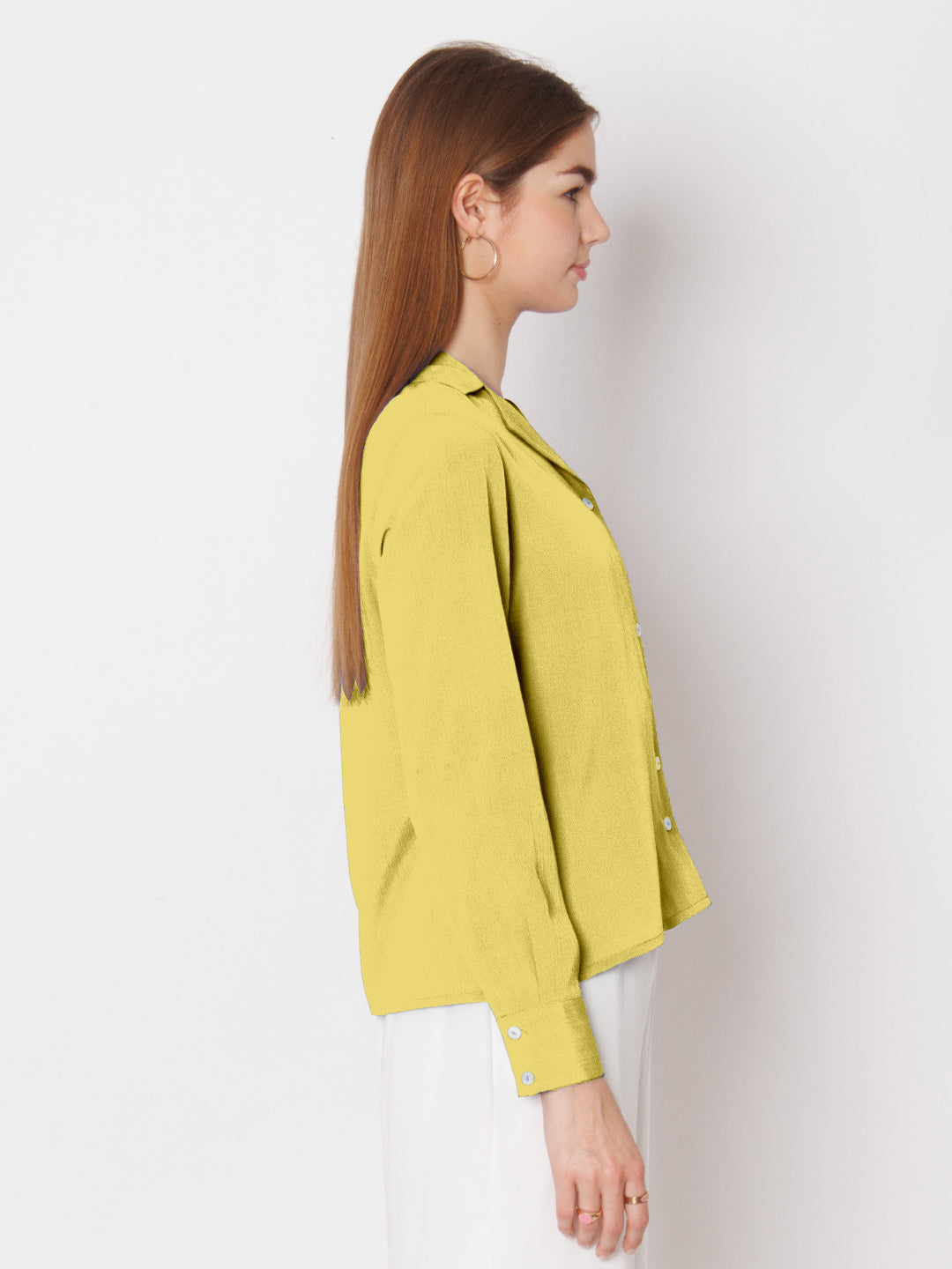 Solid Yellow Buttoned Shirt