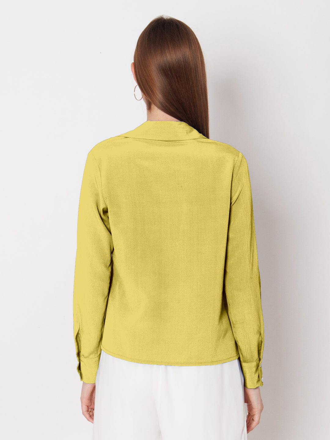 Solid Yellow Buttoned Shirt