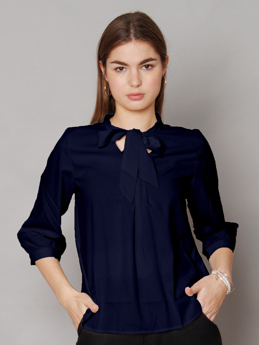 Solid Navy Regular Top