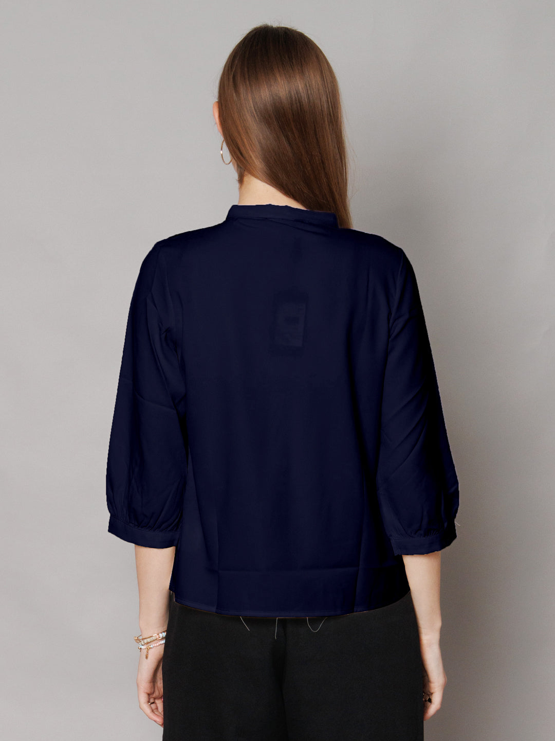 Solid Navy Regular Top