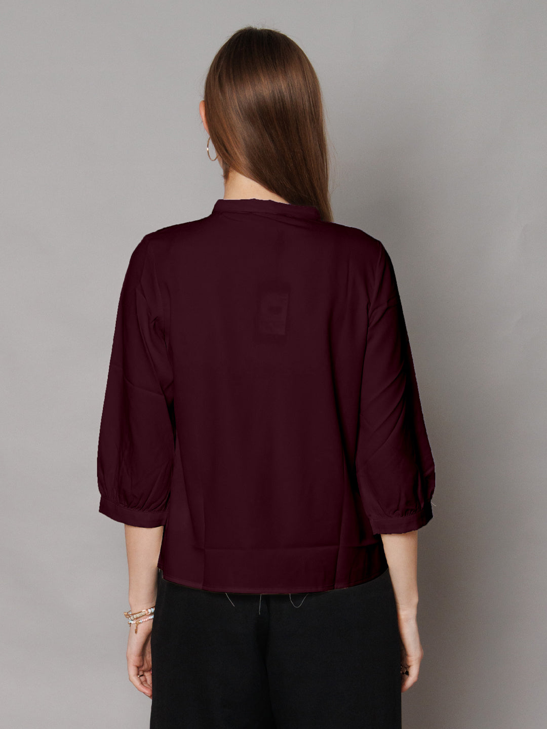 Solid Cranberry Regular Top