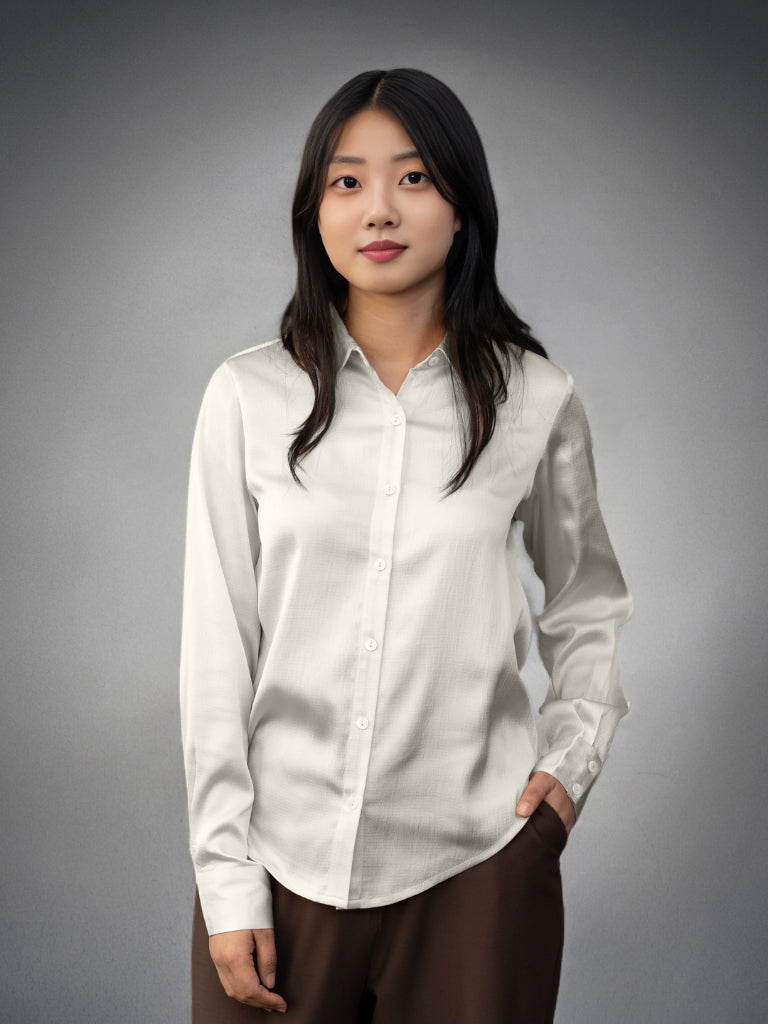 Solid White Regular Shirt