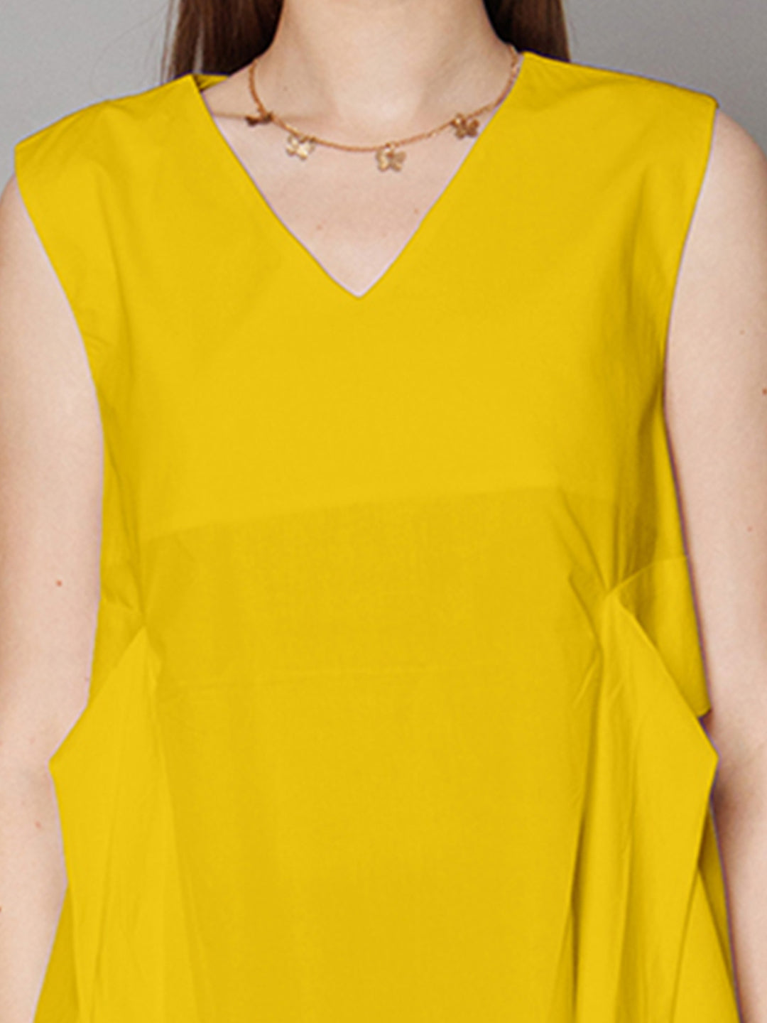 Yellow Solid Relaxed Fit Top