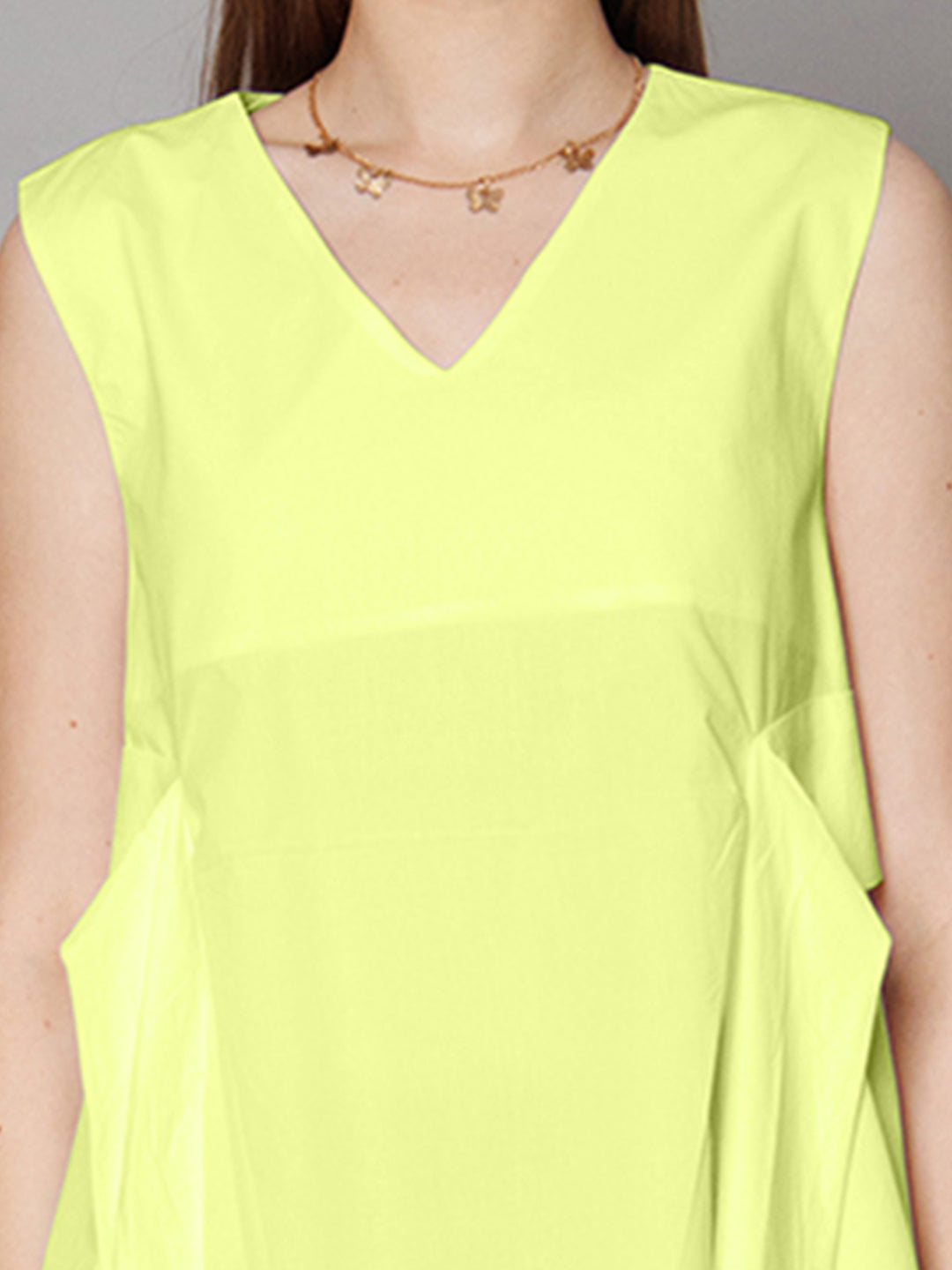 Lime Yellow Solid Relaxed Fit Top