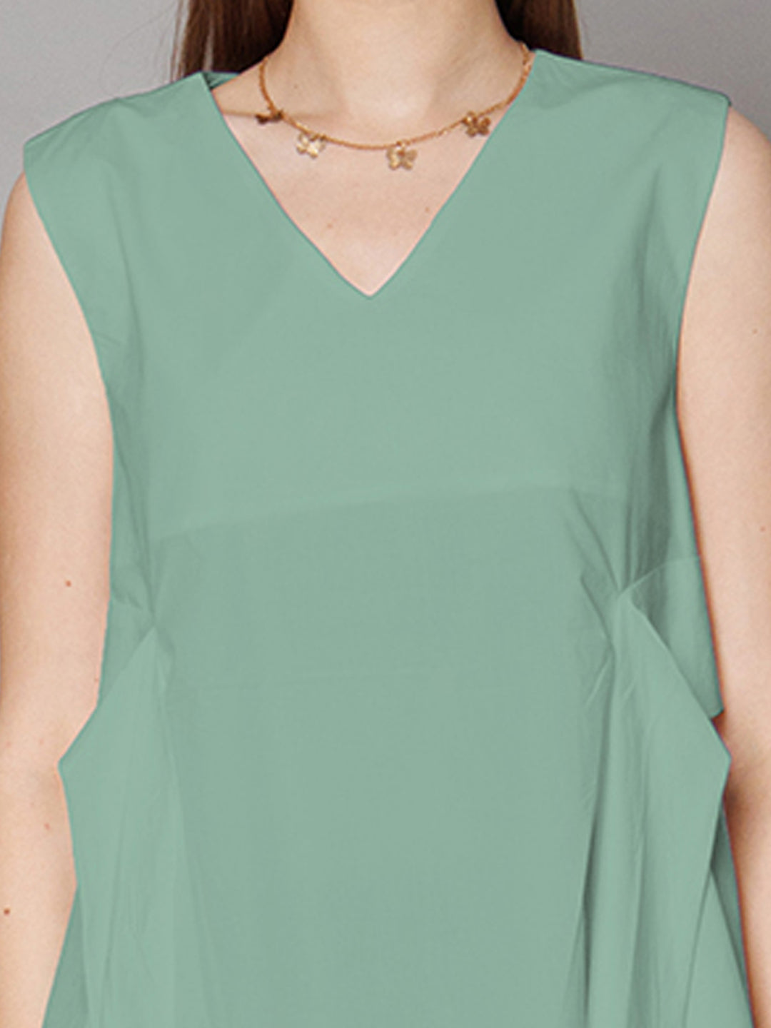 Green Solid Relaxed Fit Top