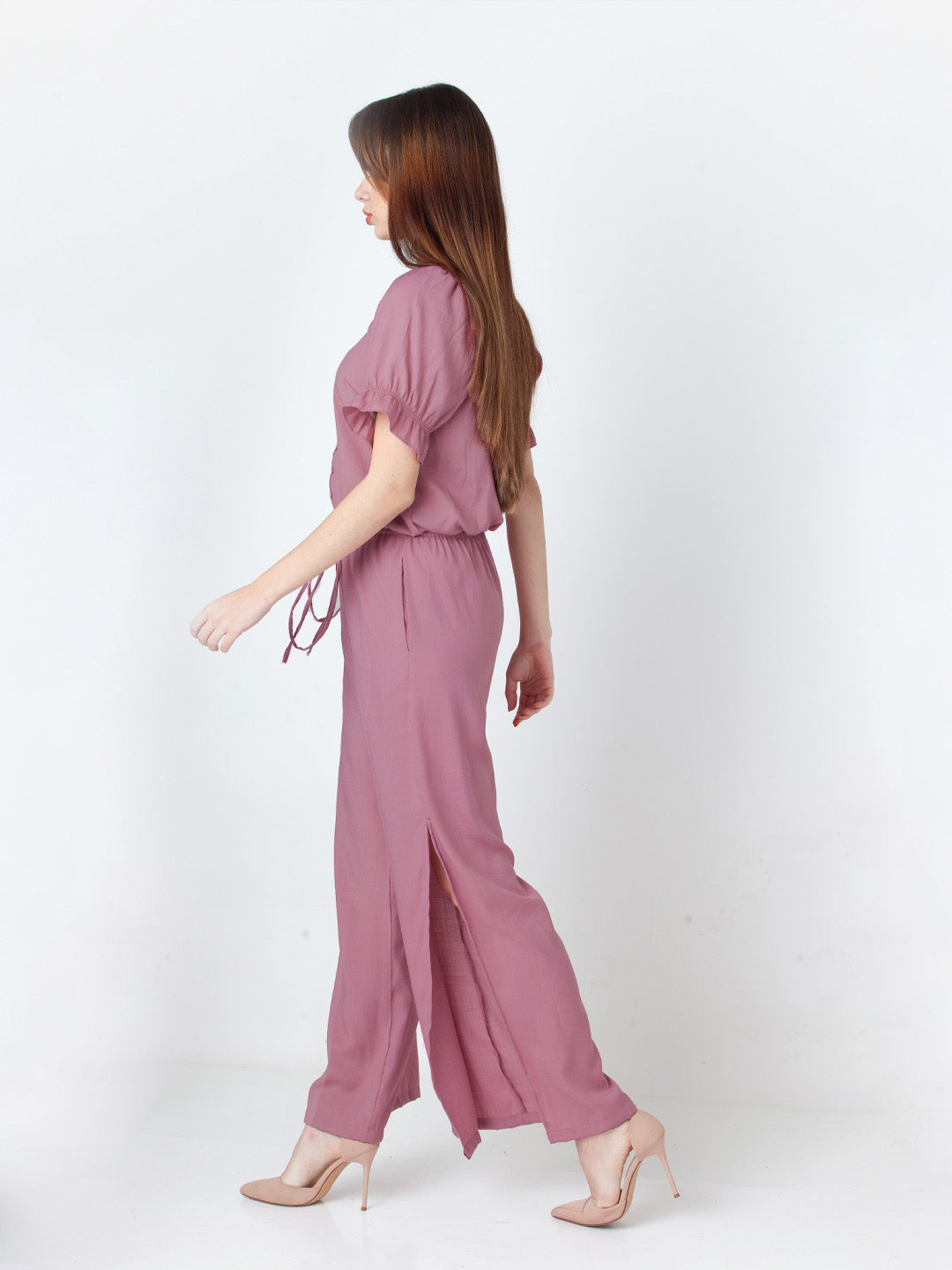 Solid Pink Wide Leg Co-Ord Set