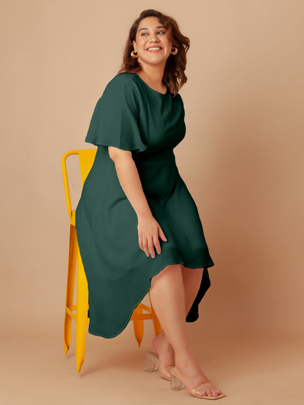 Bottle-Green-Solid-Flared-Midi-Dress-ZCD00003-152-BottleGreen-1