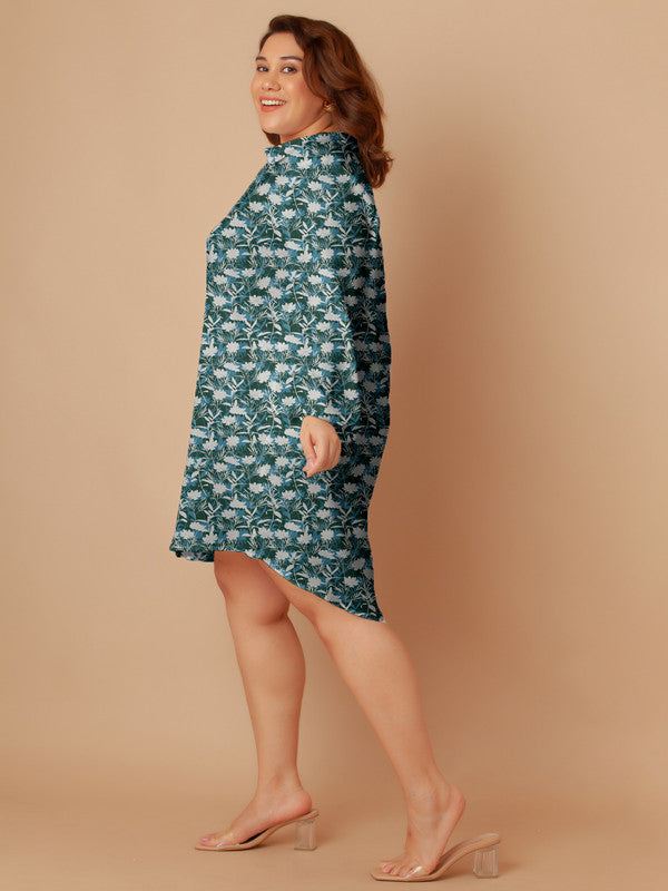 Green-Floral-Print-Buttoned-Long-Shirt-ZCT00002-124-Green-3