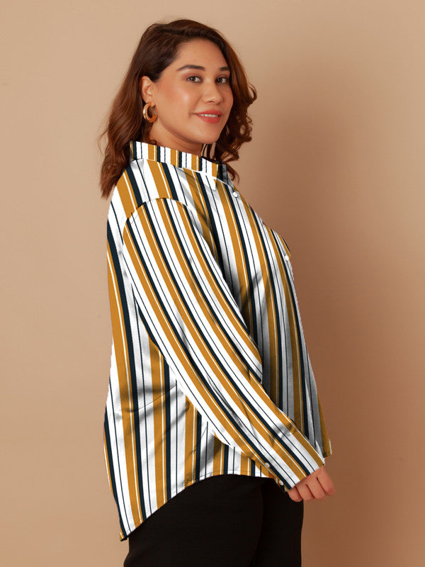 White-&-Yellow-Stripes-Buttoned-Shirt-ZCT00004-114-Multi-3