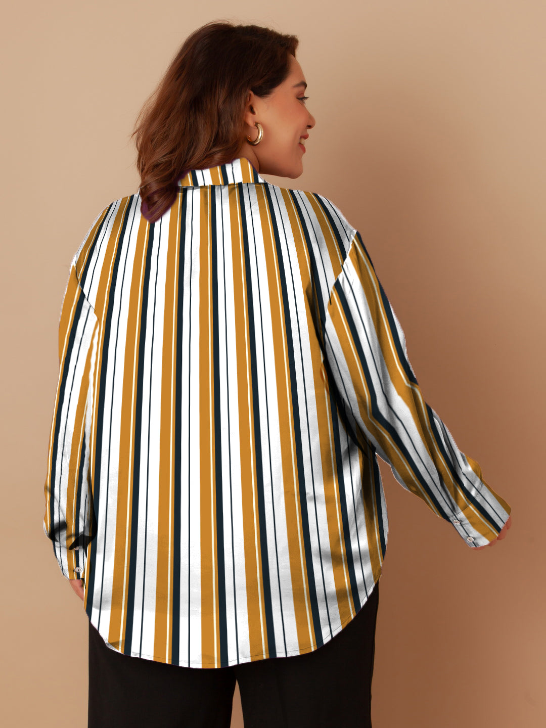 White & Yellow Stripes Buttoned Shirt