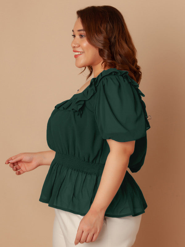 Bottle-Green-Solid-Peplum-Top-ZCT00005-152-BottleGreen-3