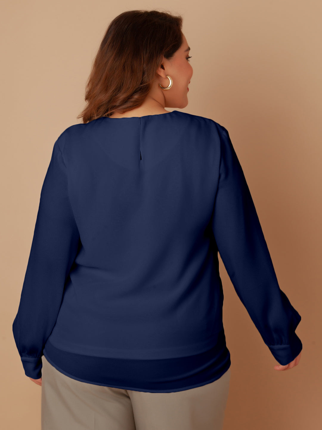 Navy Solid Regular Top