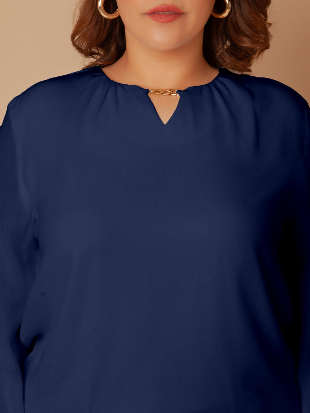 Navy Solid Regular Top