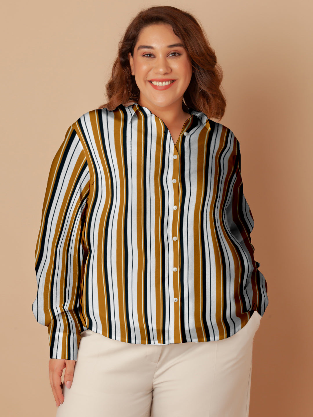 Multi-Colored Stripes Buttoned Shirt