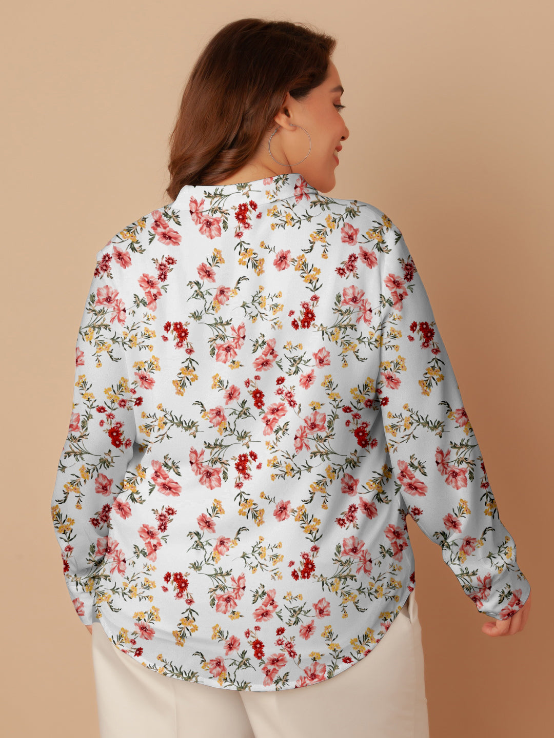 Off White Floral Print Buttoned Shirt