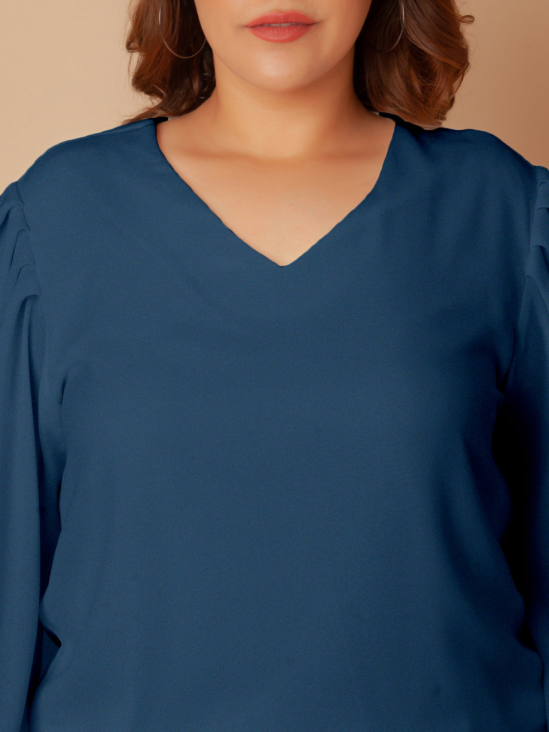 Blue Solid Regular Top