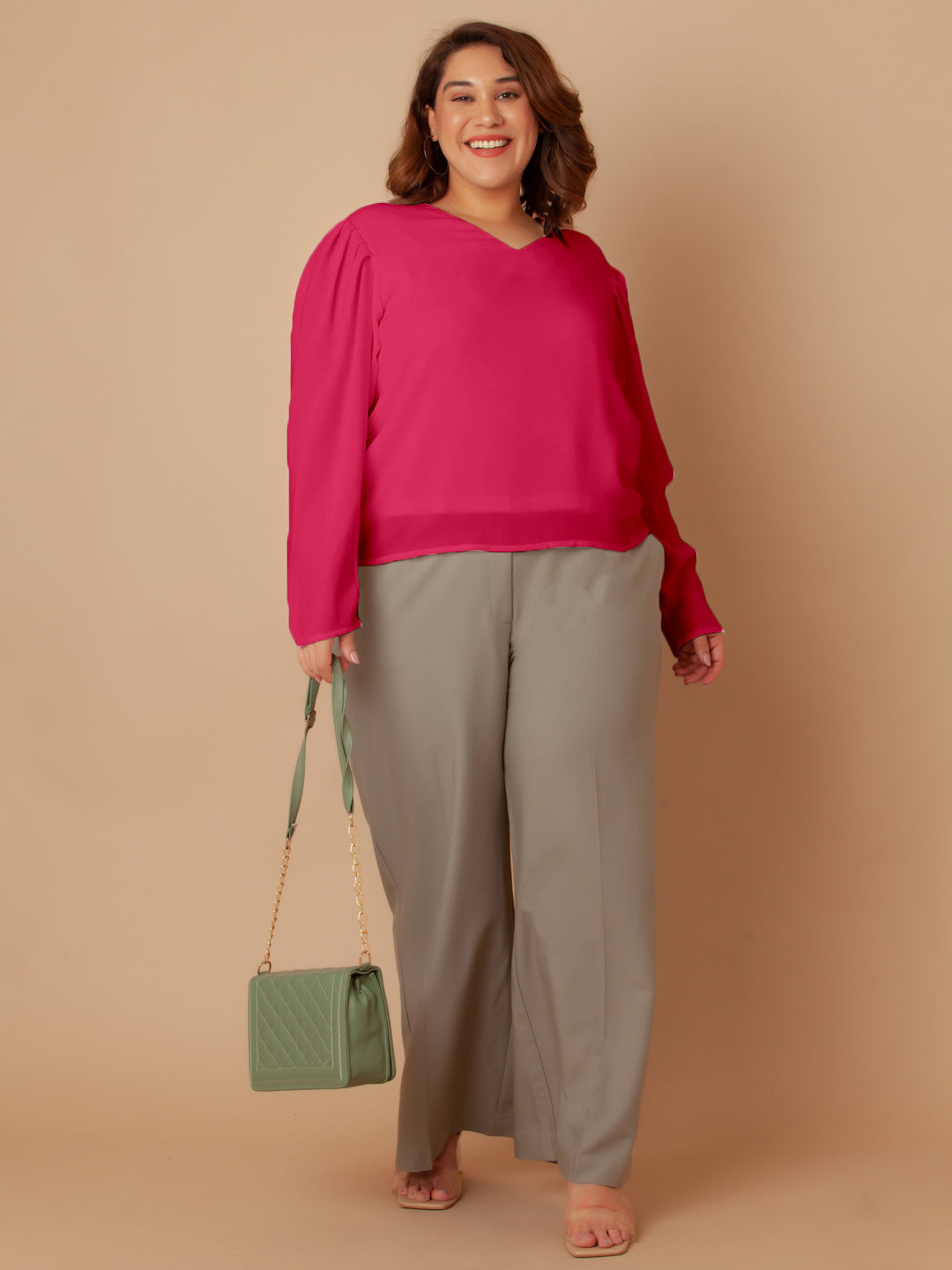 Pink Solid Regular Top