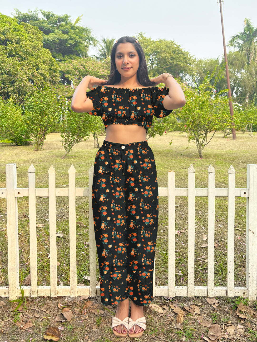 Black Floral Co-Ord Set