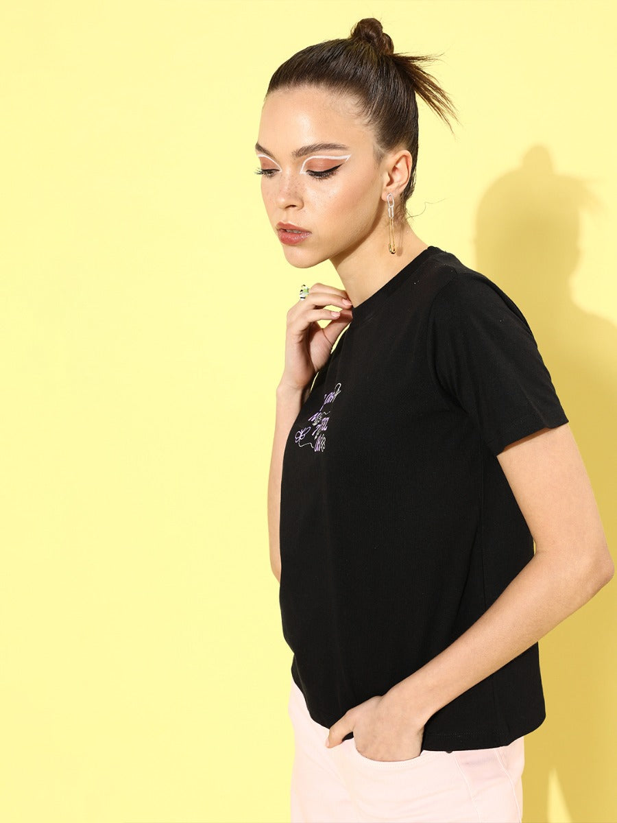 Black Printed T-Shirt