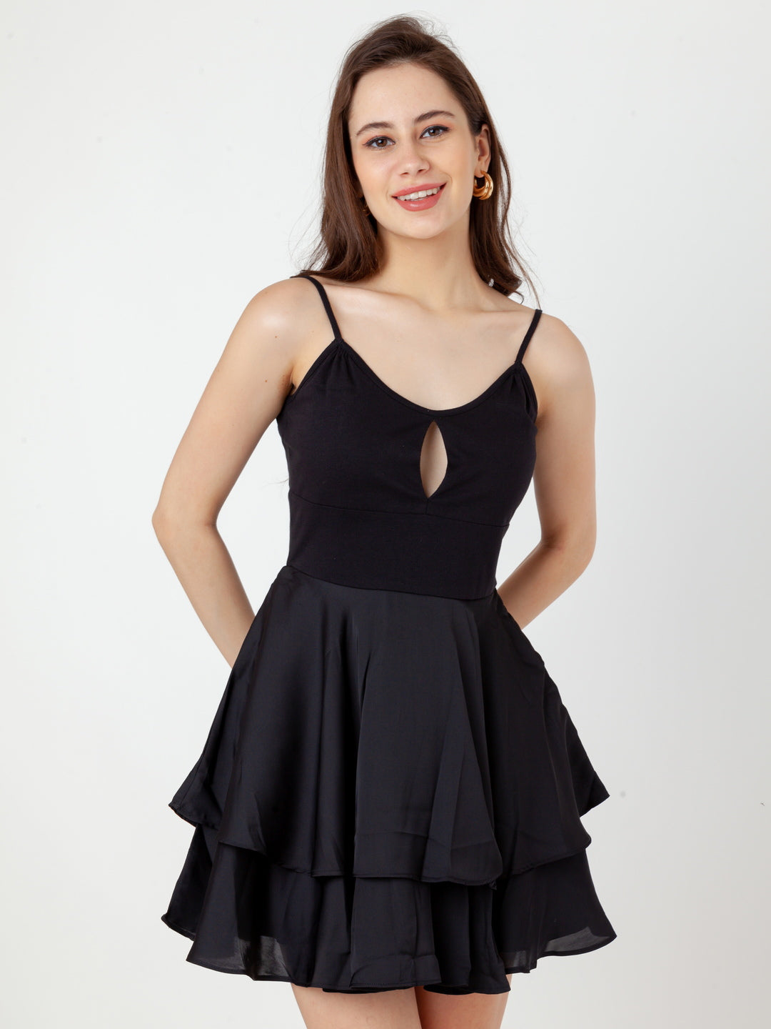 Black_Solid_Regular_Short_Dress_2