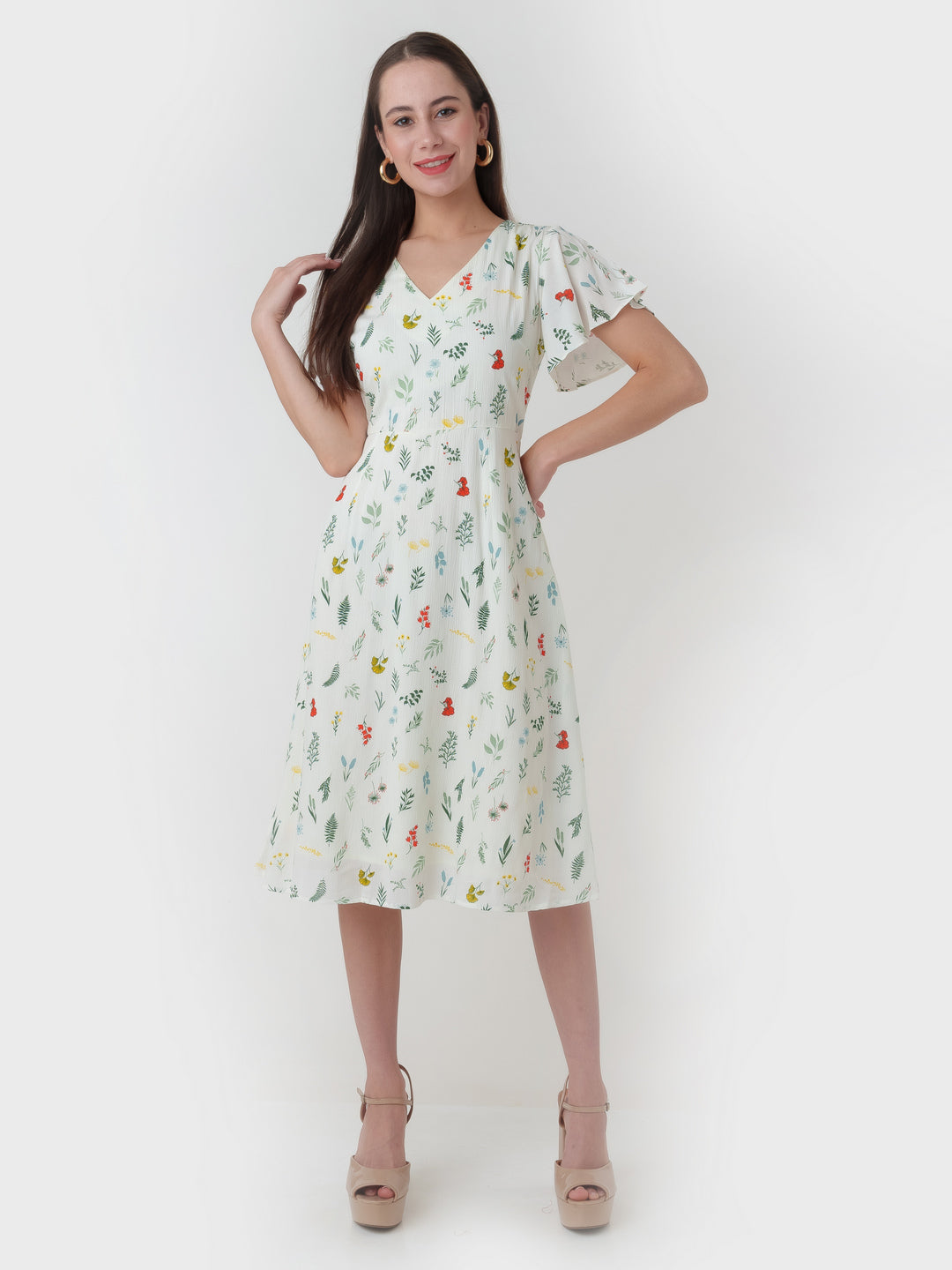 White_Printed_Regular_Midi_Dress_D04107_2