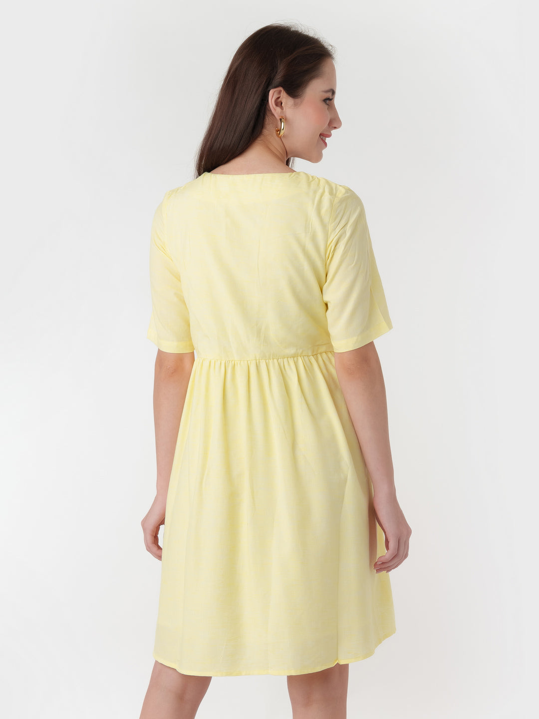 Yellow_Solid_A-Line_Short_Dress_D06006_4