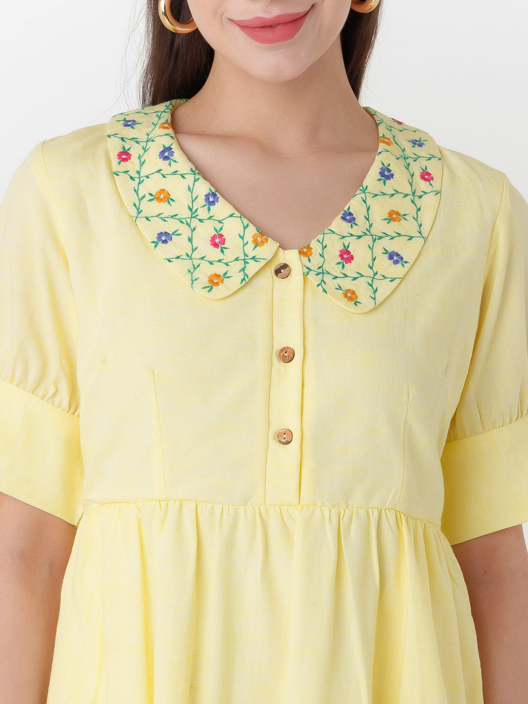 Yellow_Embroidered_Regular_Short_Dress_D06007_6