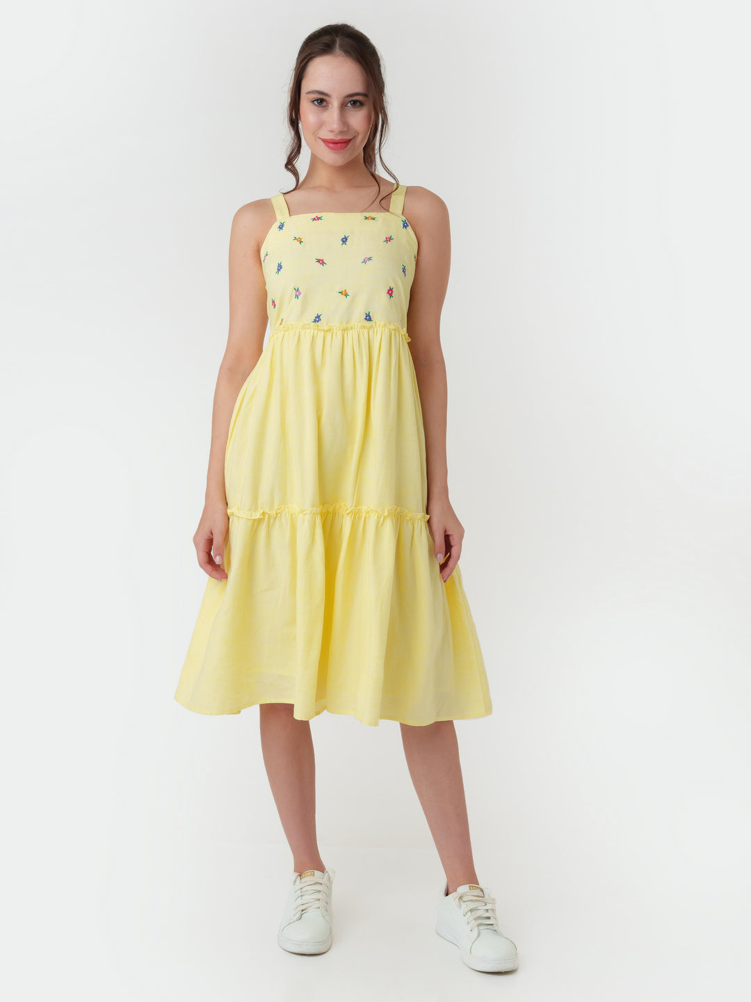 Yellow_Embroidered_A-Line_Midi_Dress_D06008_2