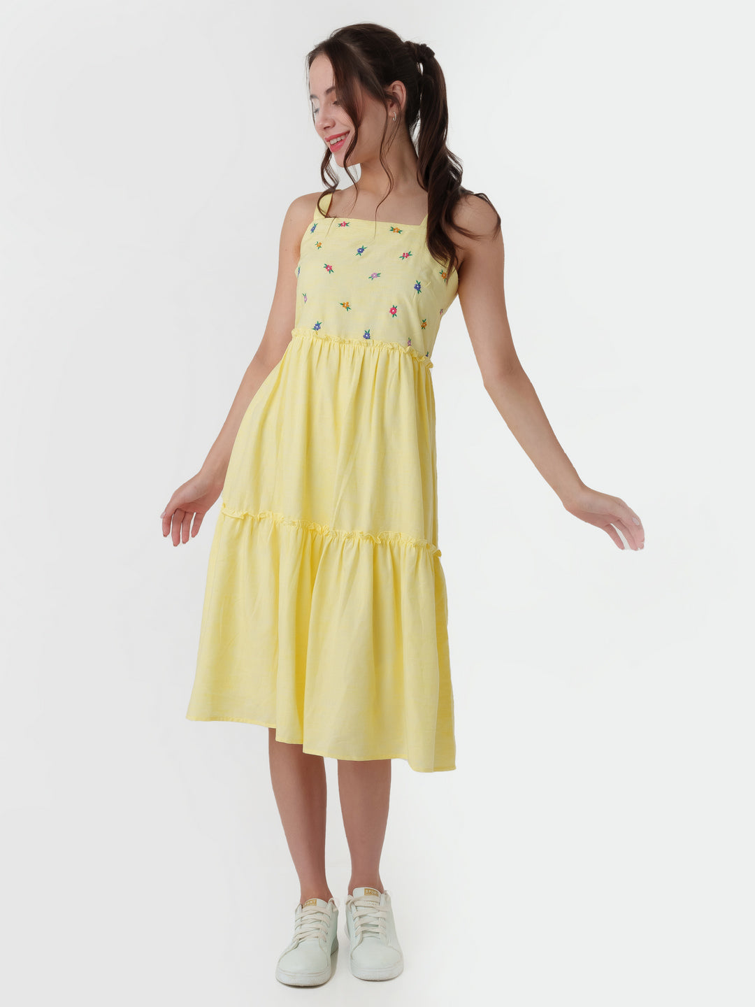 Yellow_Embroidered_A-Line_Midi_Dress_D06008_5