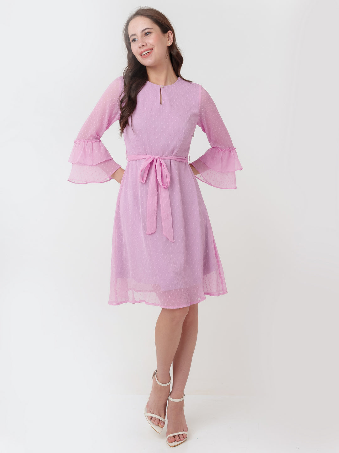 Pink_Solid_A-Line_Short_Dress_D06010_5