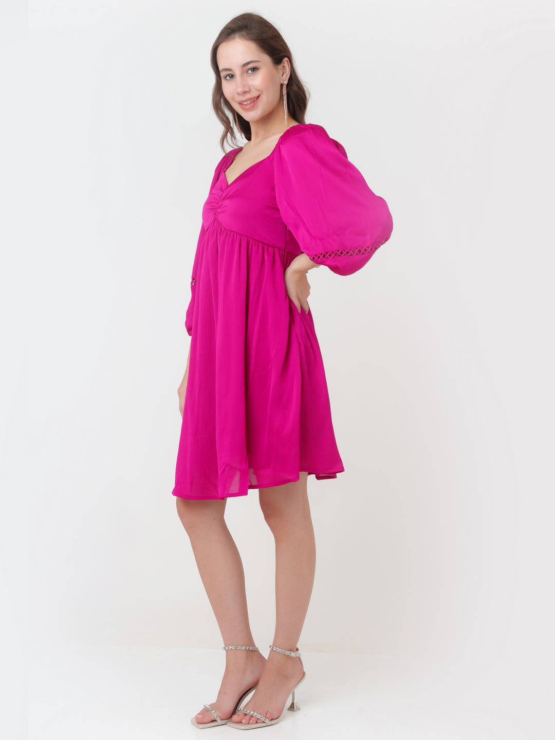 Pink_Solid_A-Line_Short_Dress_D06016_3