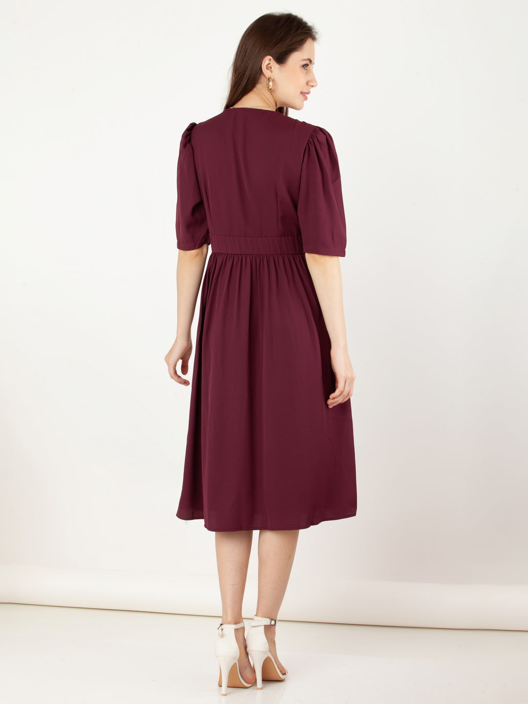 Maroon_Solid_Empire_Midi_Dress_4