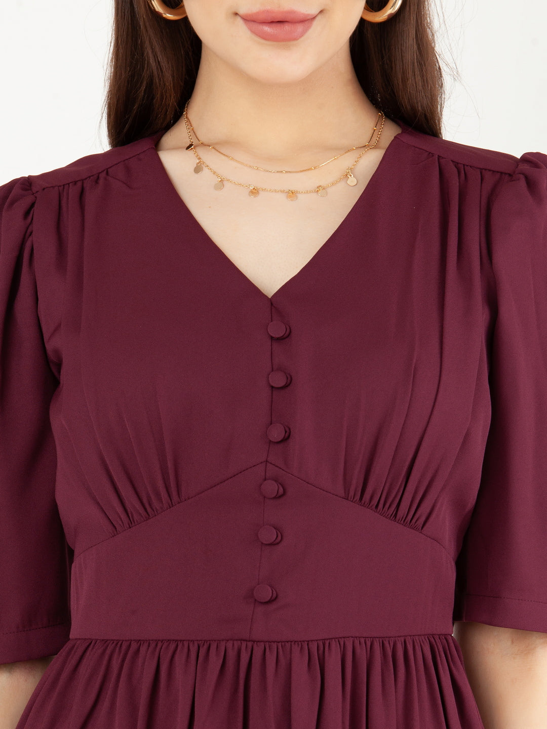 Maroon_Solid_Empire_Midi_Dress_6