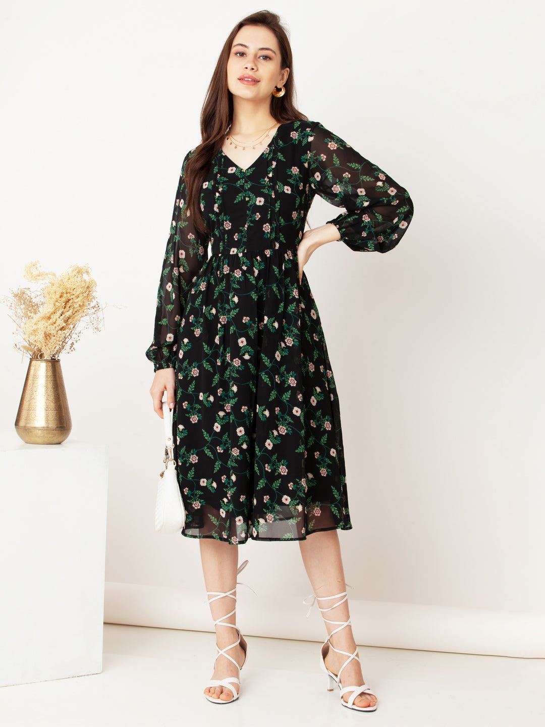 Black_Printed_A-Line_Midi_Dress_1