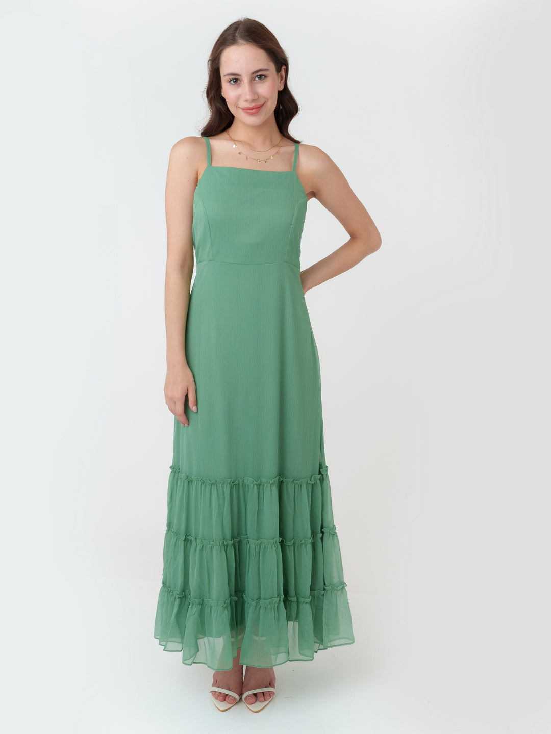 Green_Solid_Regular_Maxi_Dress_2