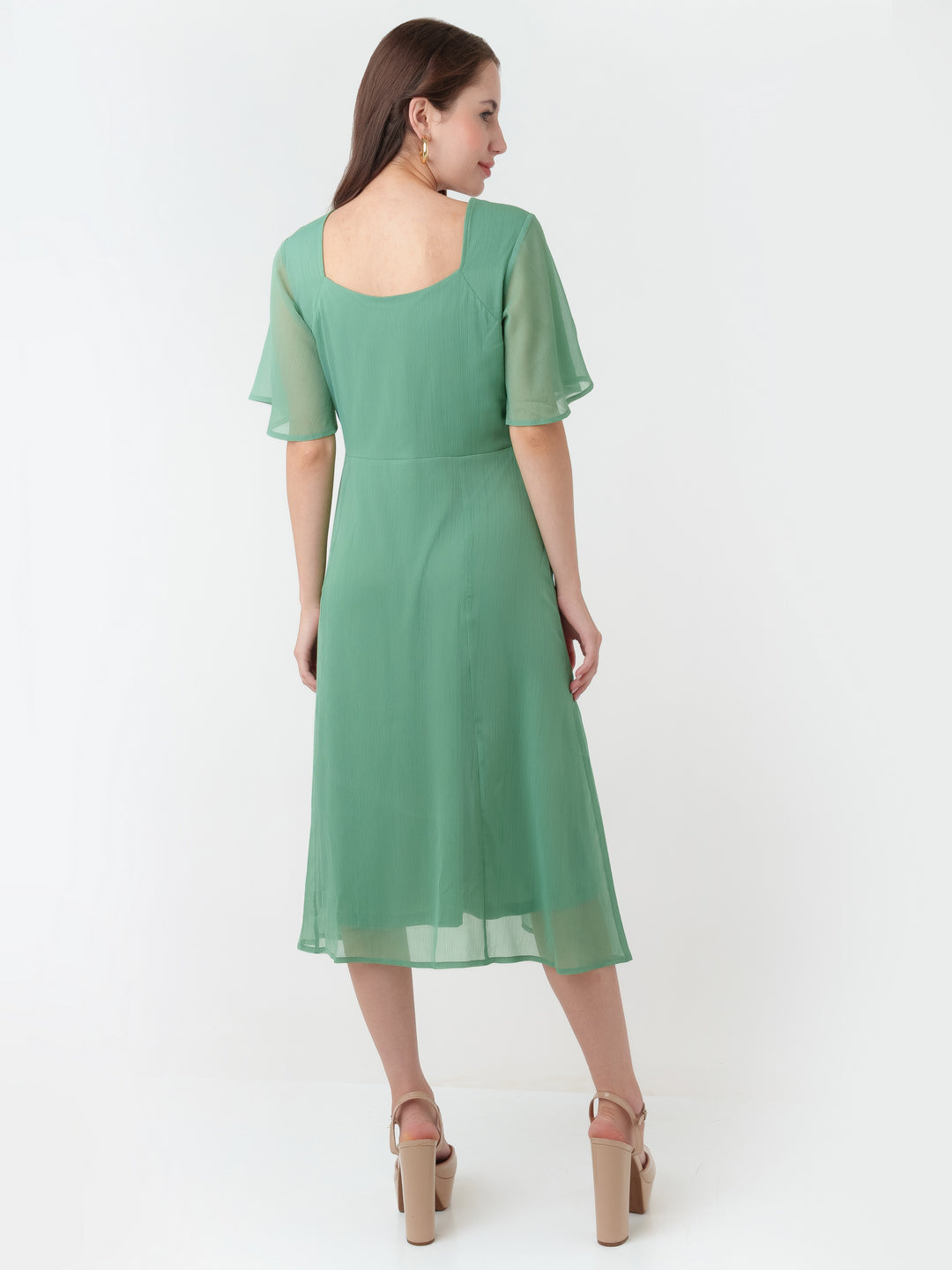 Green_Solid_Regular_Midi_Dress_4