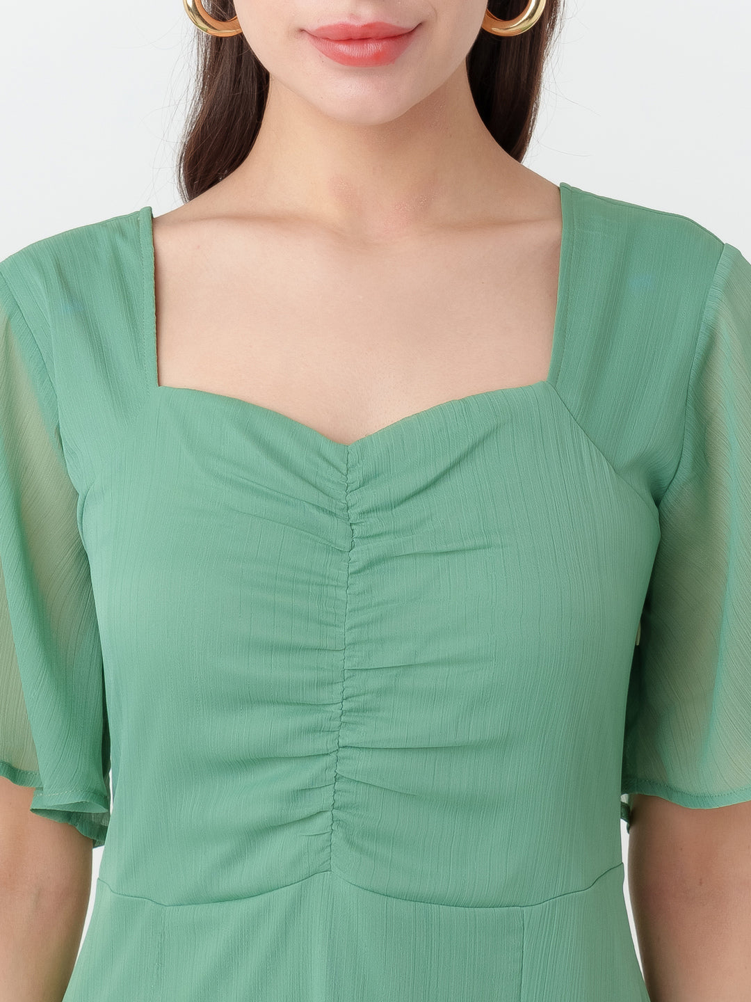 Green_Solid_Regular_Midi_Dress_6