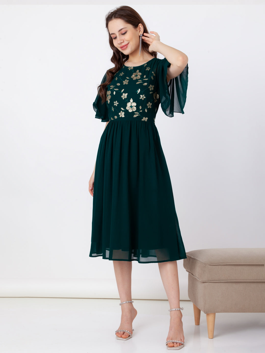 Green_Embroidered_Regular_Midi_Dress_1