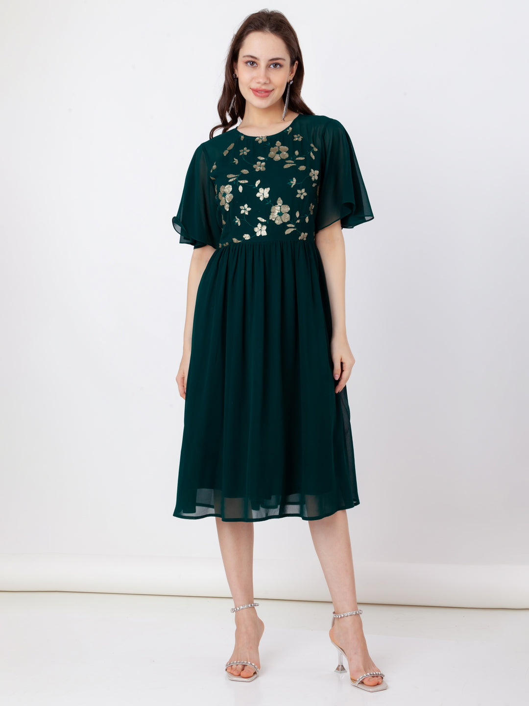 Green_Embroidered_Regular_Midi_Dress_2
