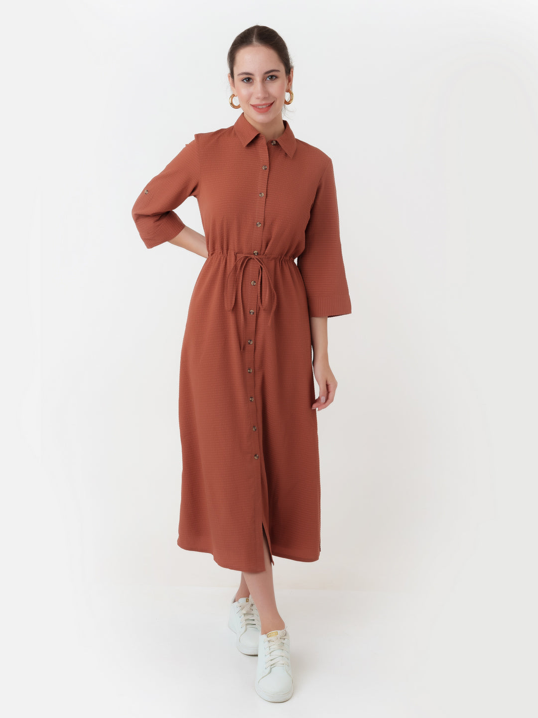 Terracotta_Solid_Shirt_Styled_Maxi_Dress_2